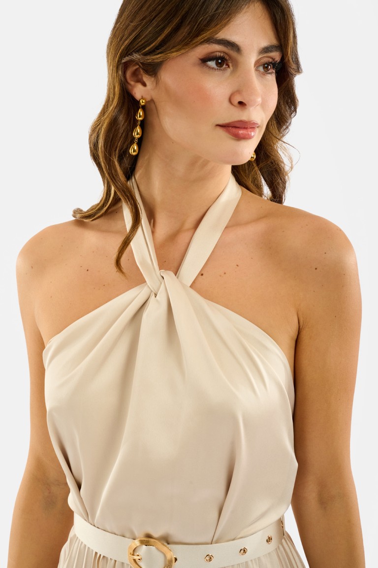 Abito lungo gonna plisse'