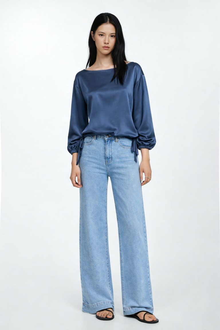 Blusa fluida con coulisse