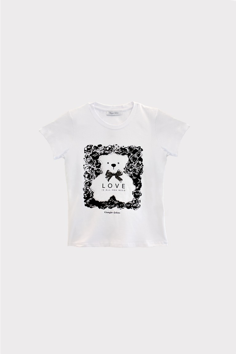 T-shirt "Teddy and Roses"