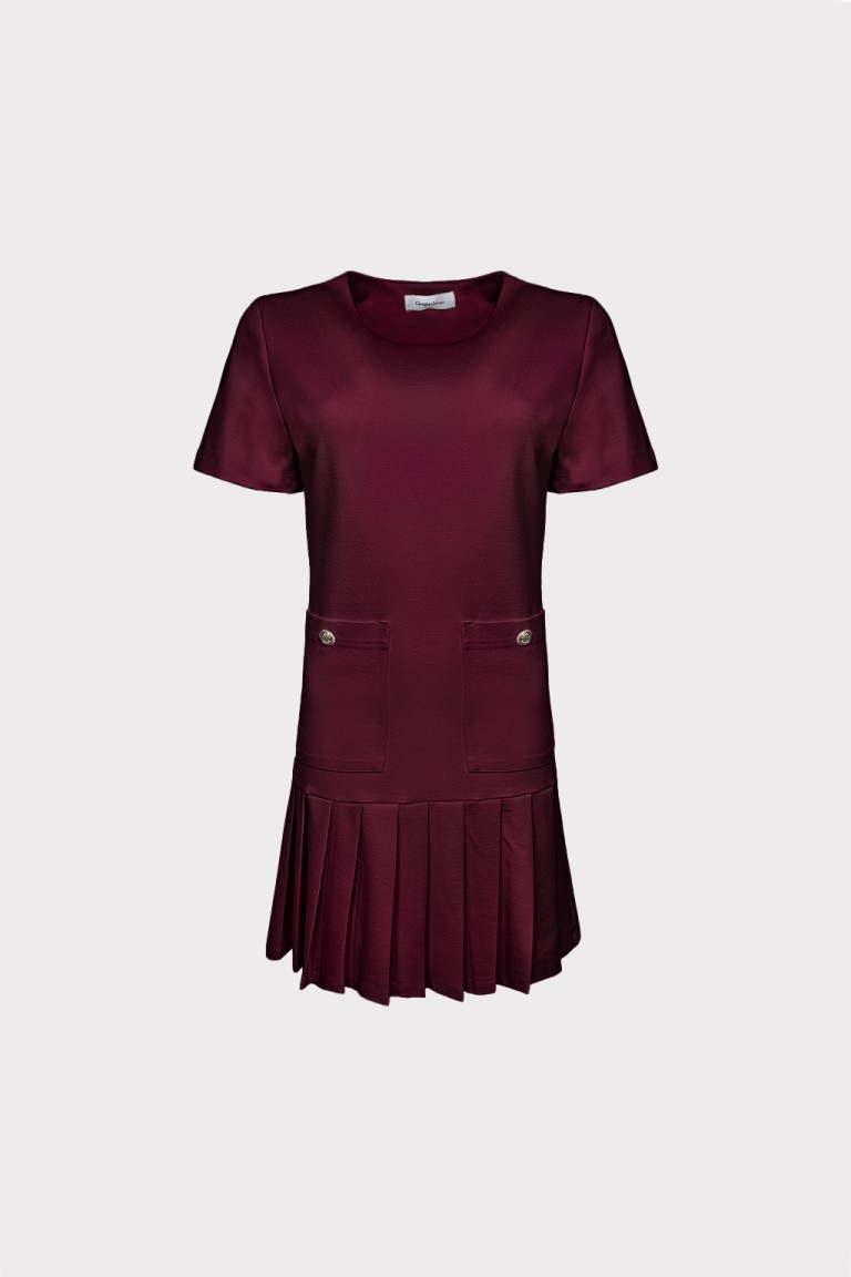 Abito college con pieghe all'orlo