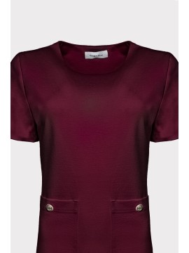 Abito college con pieghe all'orlo