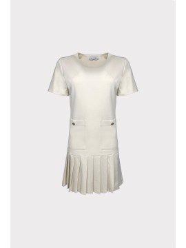 Abito college con pieghe all'orlo