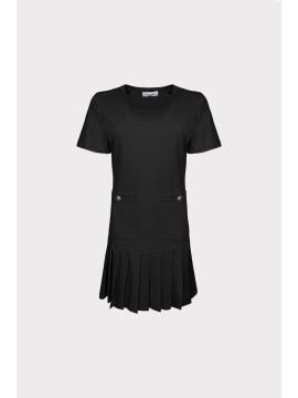 Abito college con pieghe all'orlo