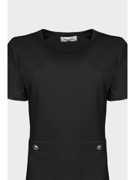 Abito college con pieghe all'orlo