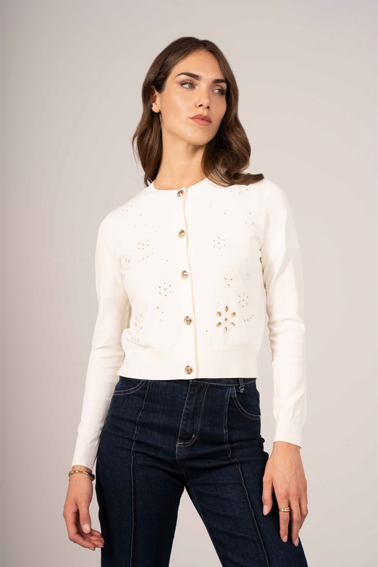 Cardigan con ricami