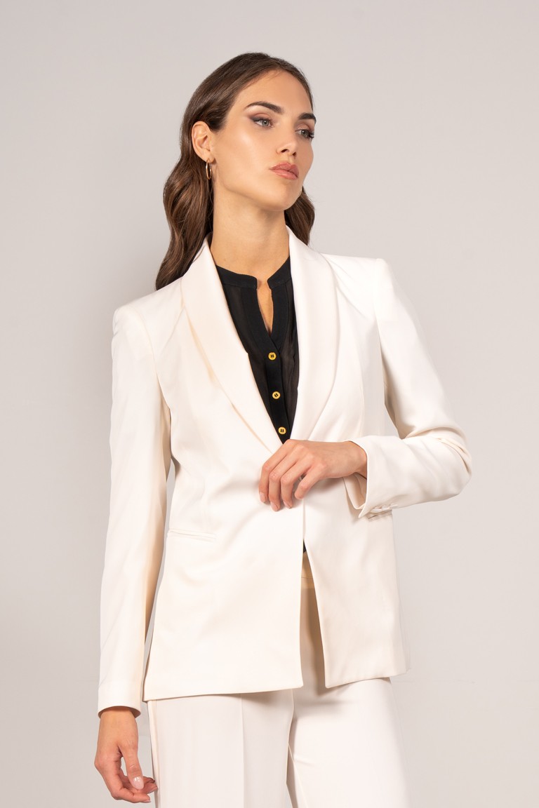 Blazer monopetto con satin