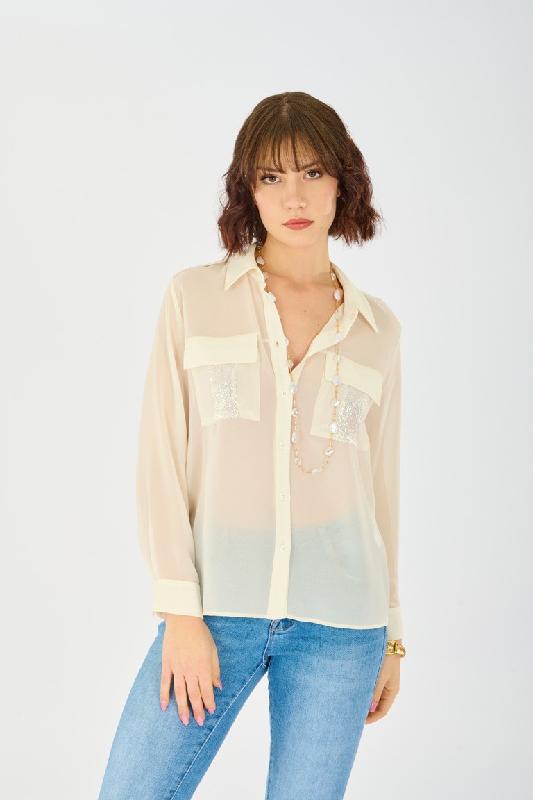 Camicia inserti paillettes