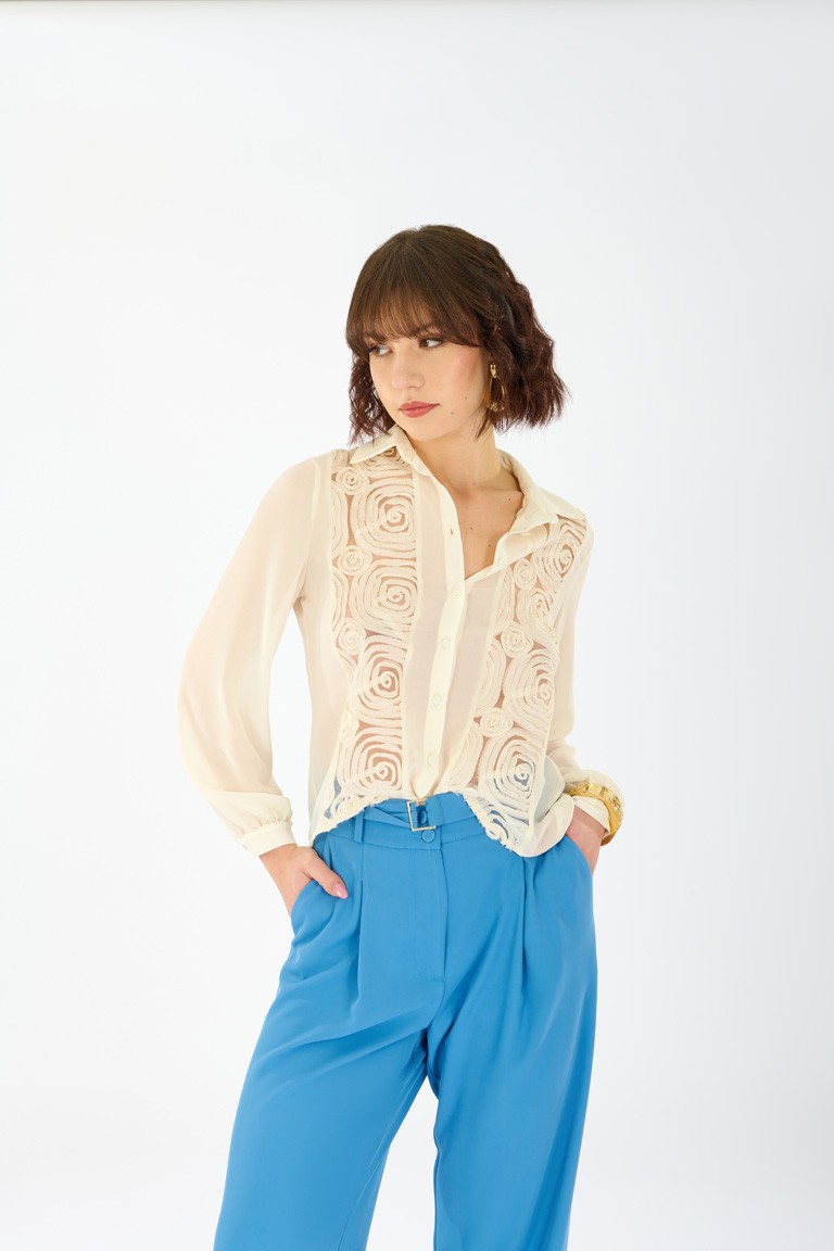Camicia davantino pizzo