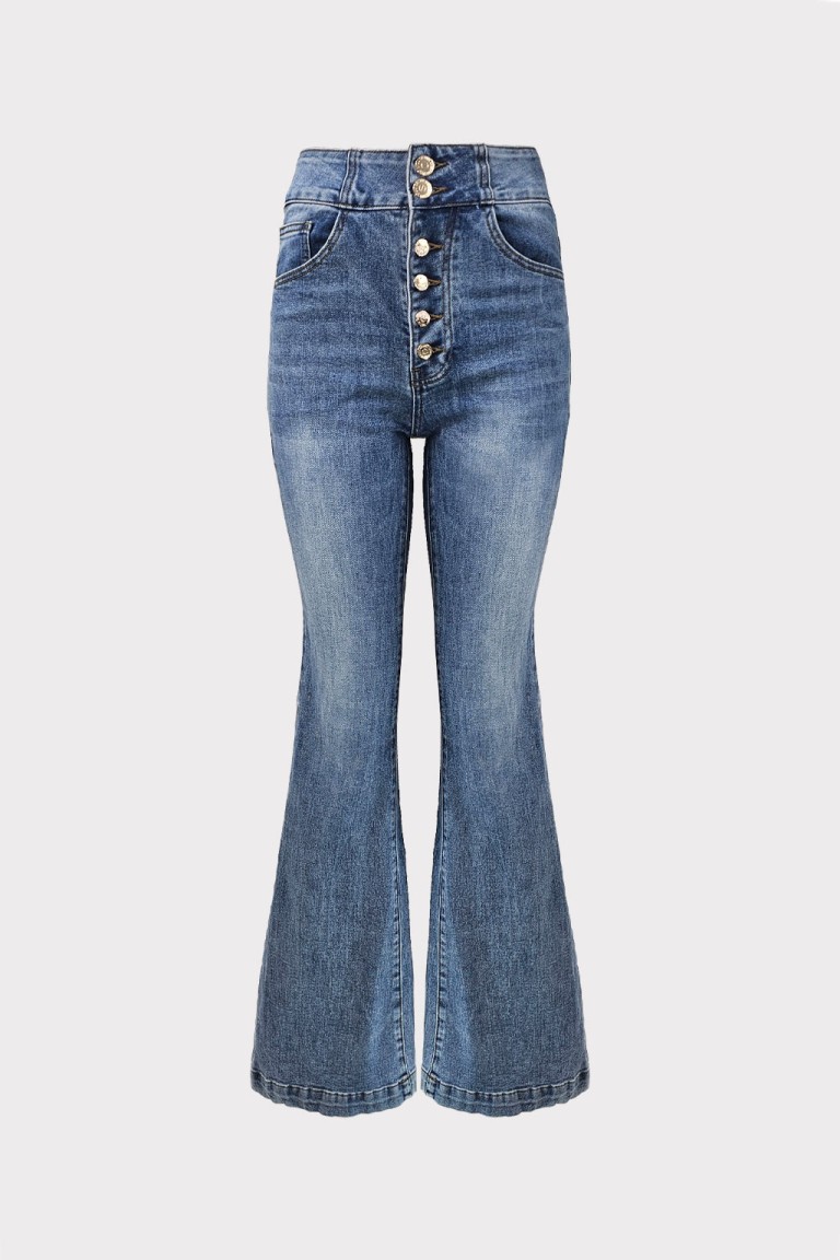 Jeans flare a vita alta
