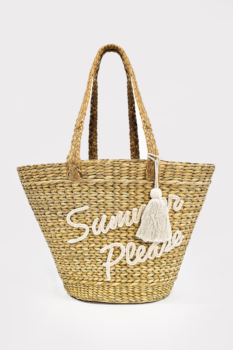 Borsa paglia ricamo