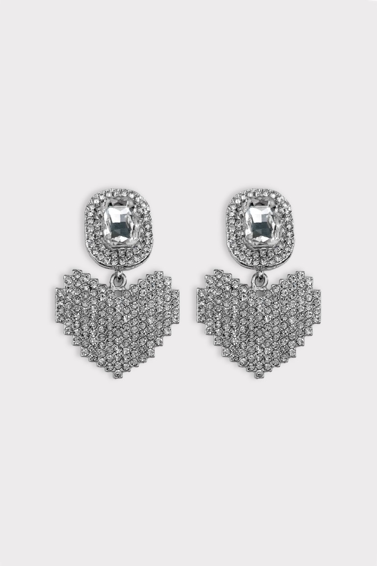 Orecchini cuore strass