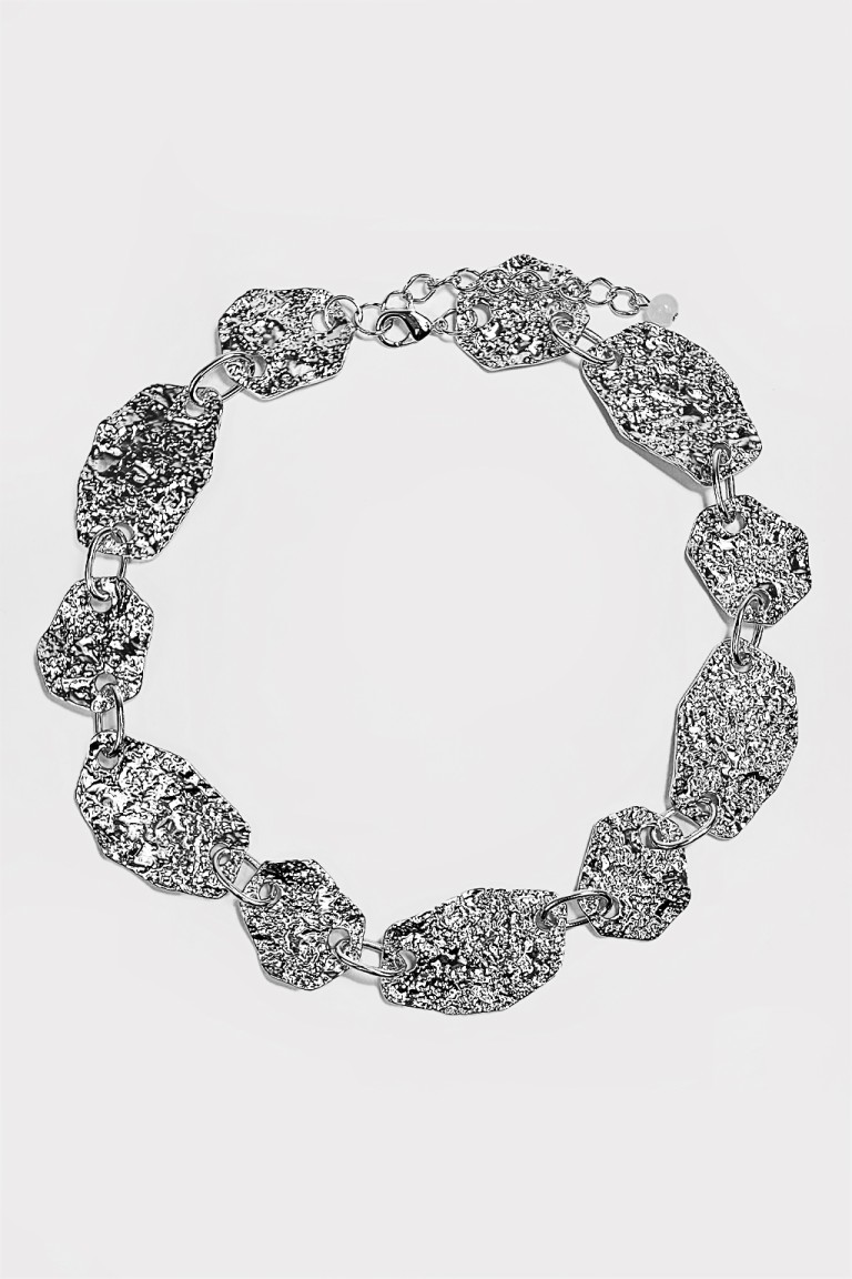 Collana metallo martellato