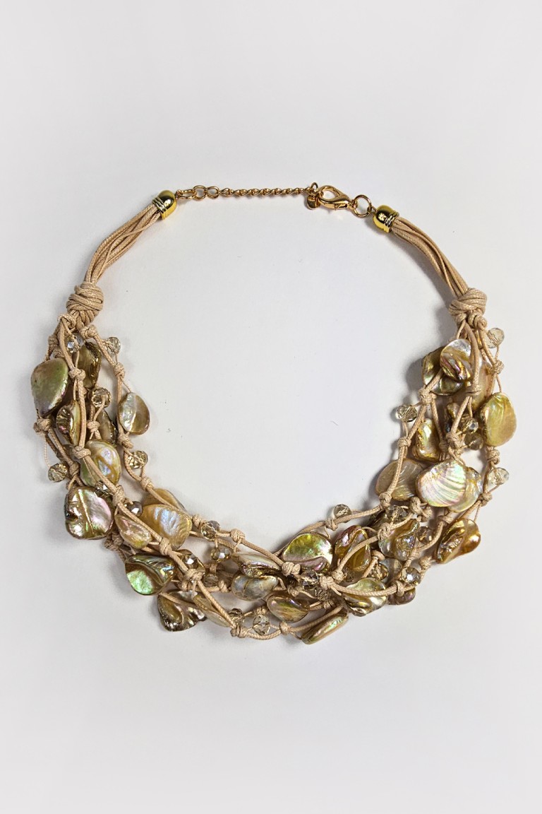 Collana multifili pietre