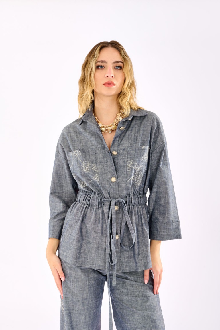 Giacca safari chambray