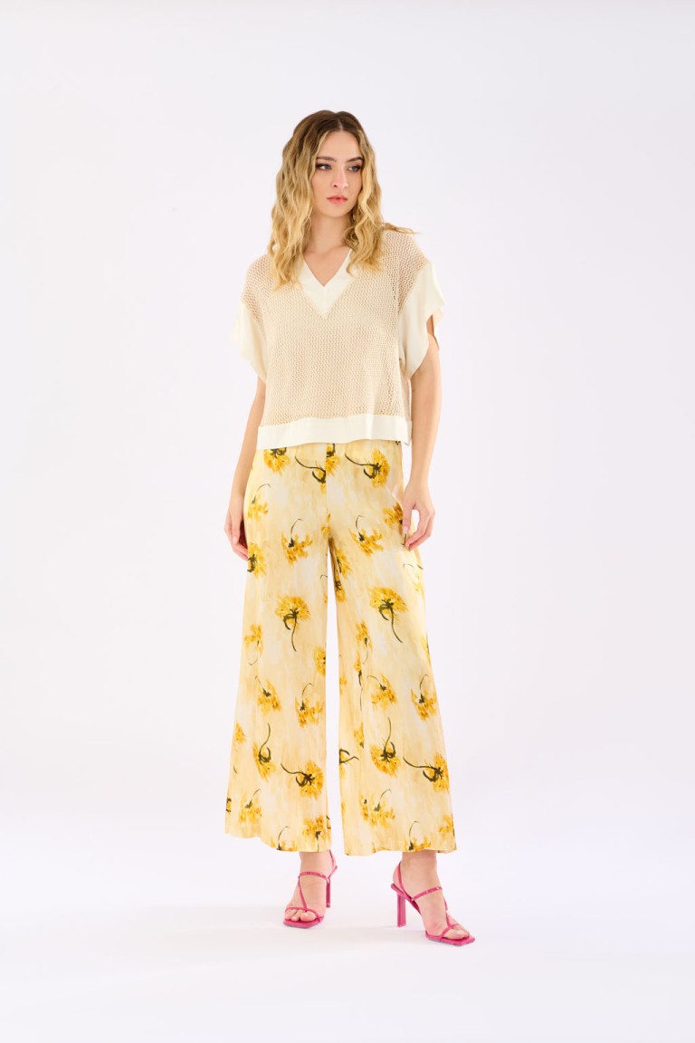 Pantaloni stampa fiori