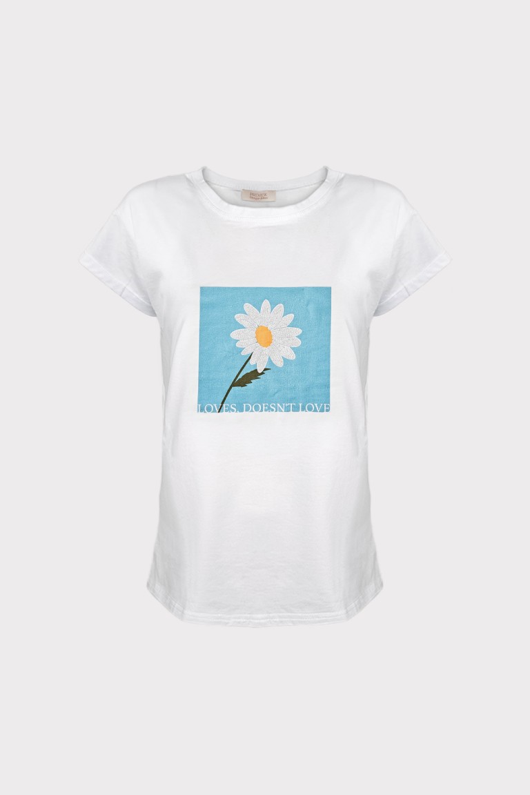 T-shirt stampa margherita