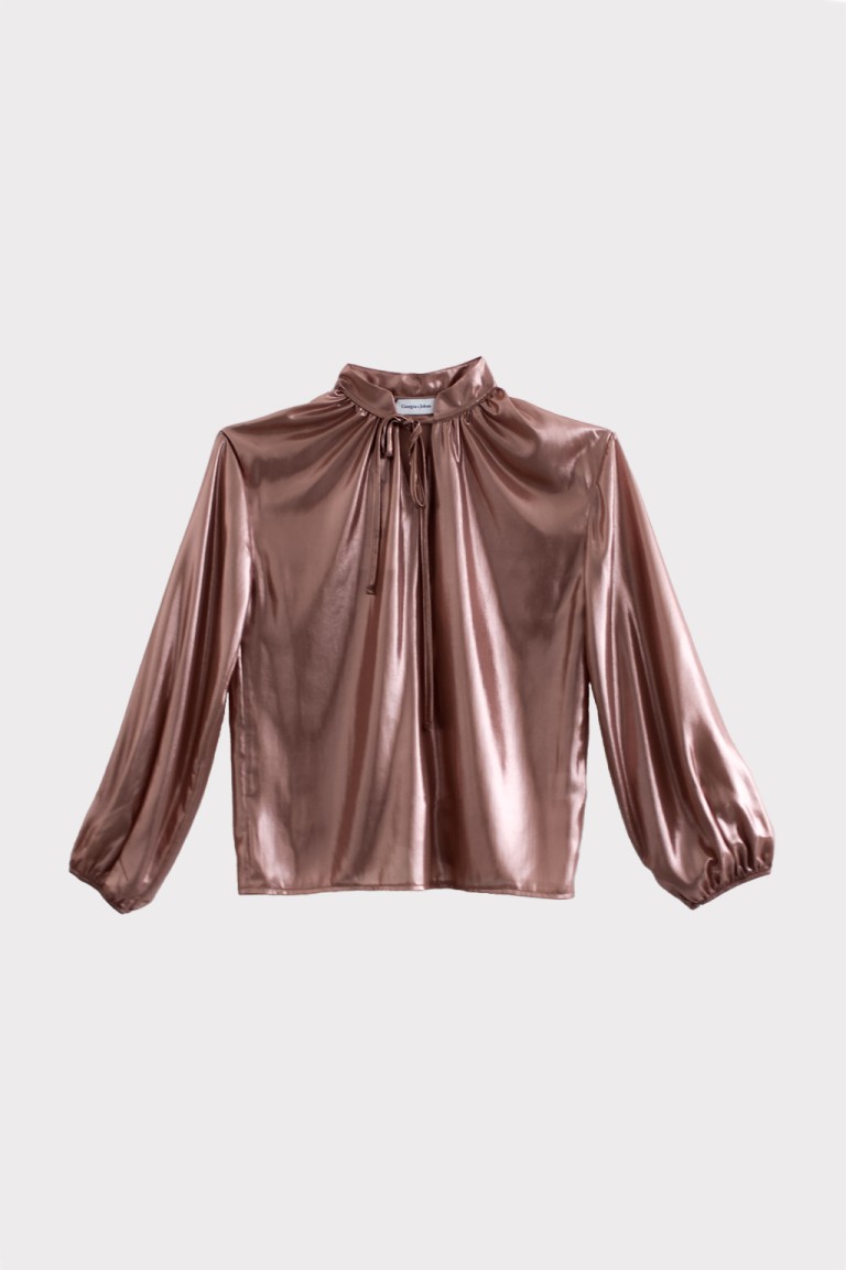 Blusa tessuto placcato