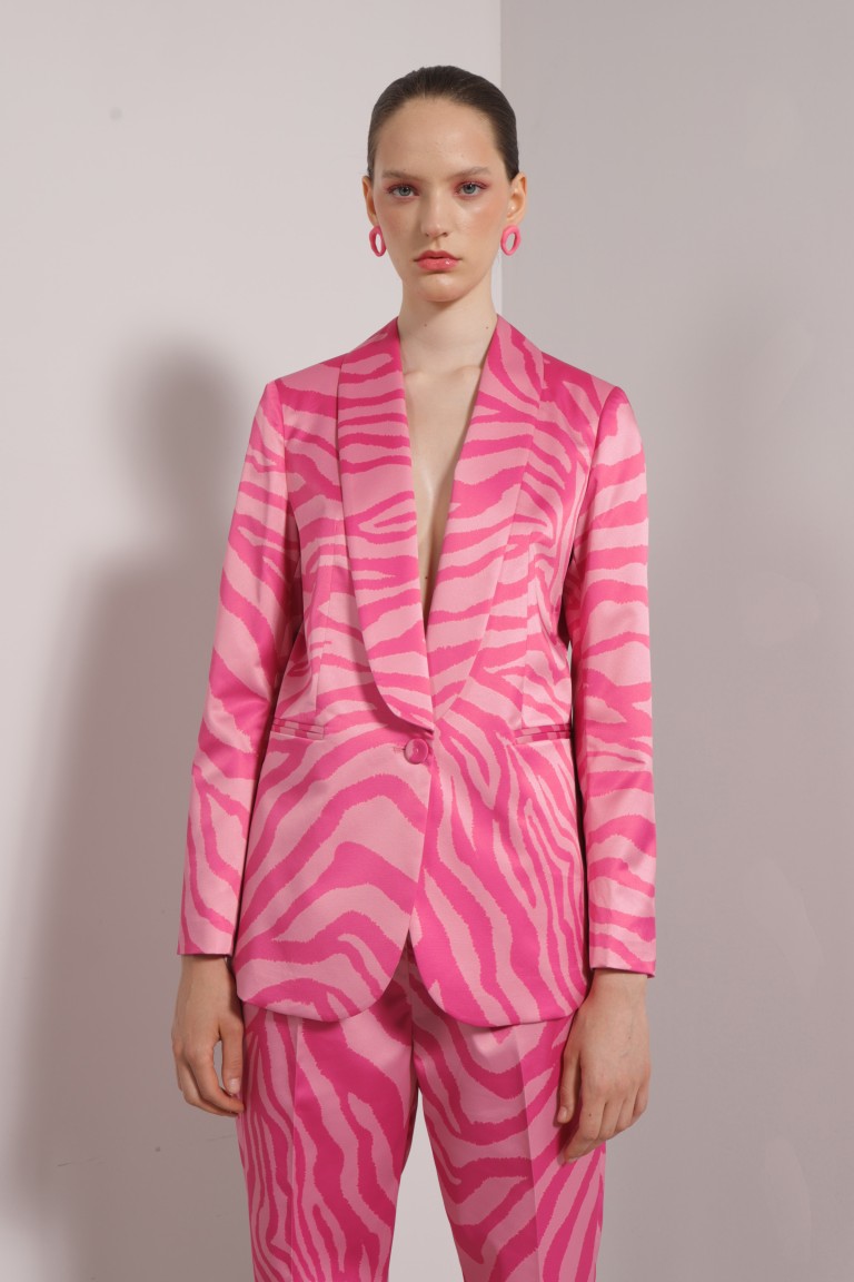 Blazer monopetto stampato