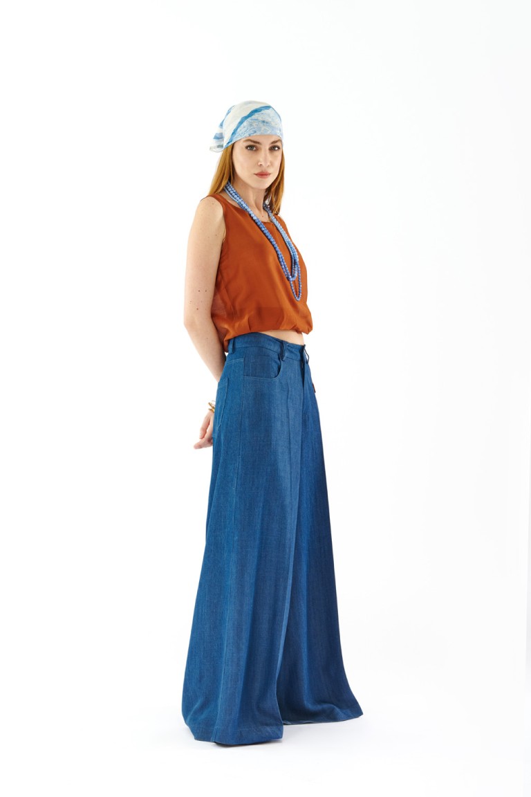 Pantalone ampio in denim