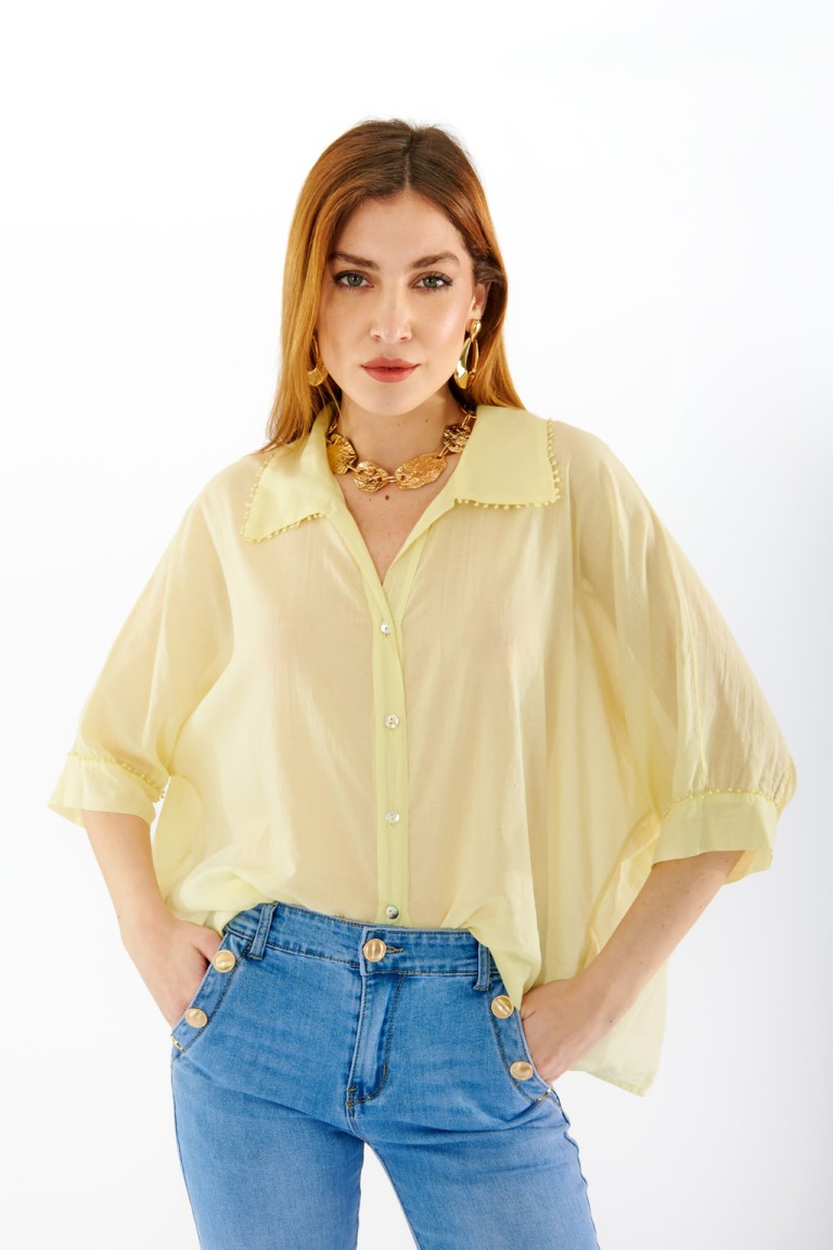 Camicia over con passamaneria