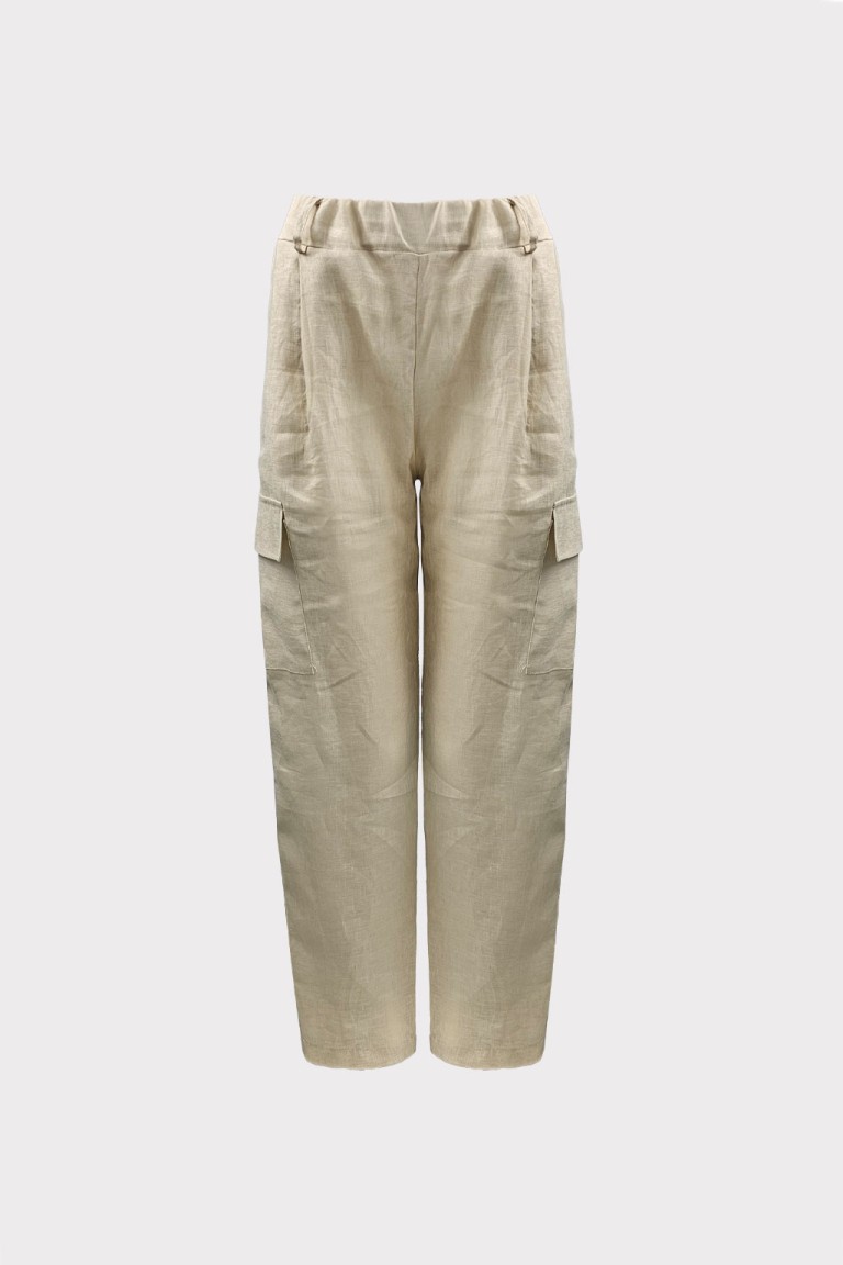 Pantalone cargo in lino