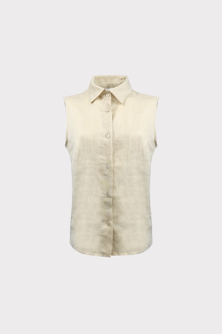 Camicia smanicata lino