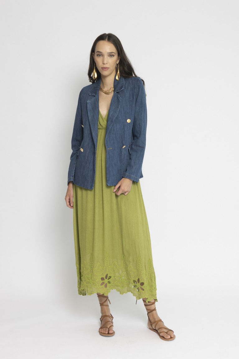 Blazer in denim doppiopetto