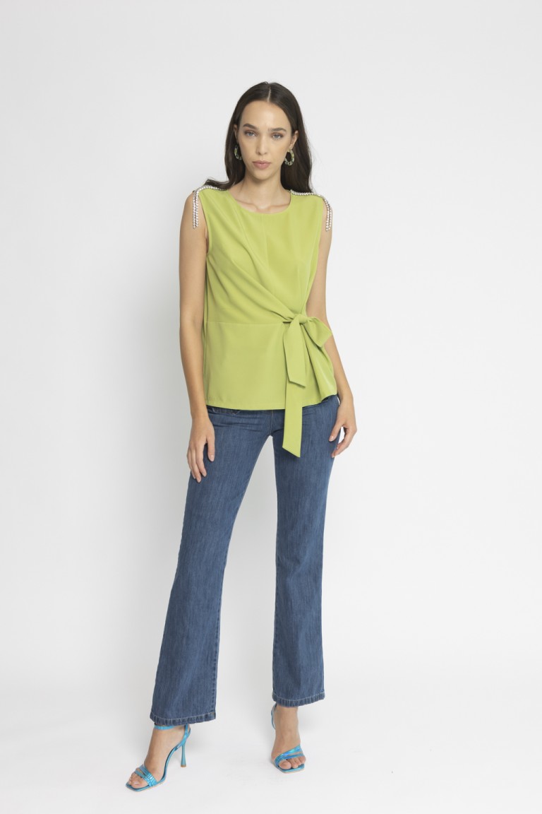 Pantalone denim a zampetta