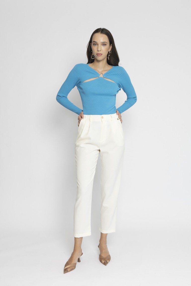 Pantalone con risvolto