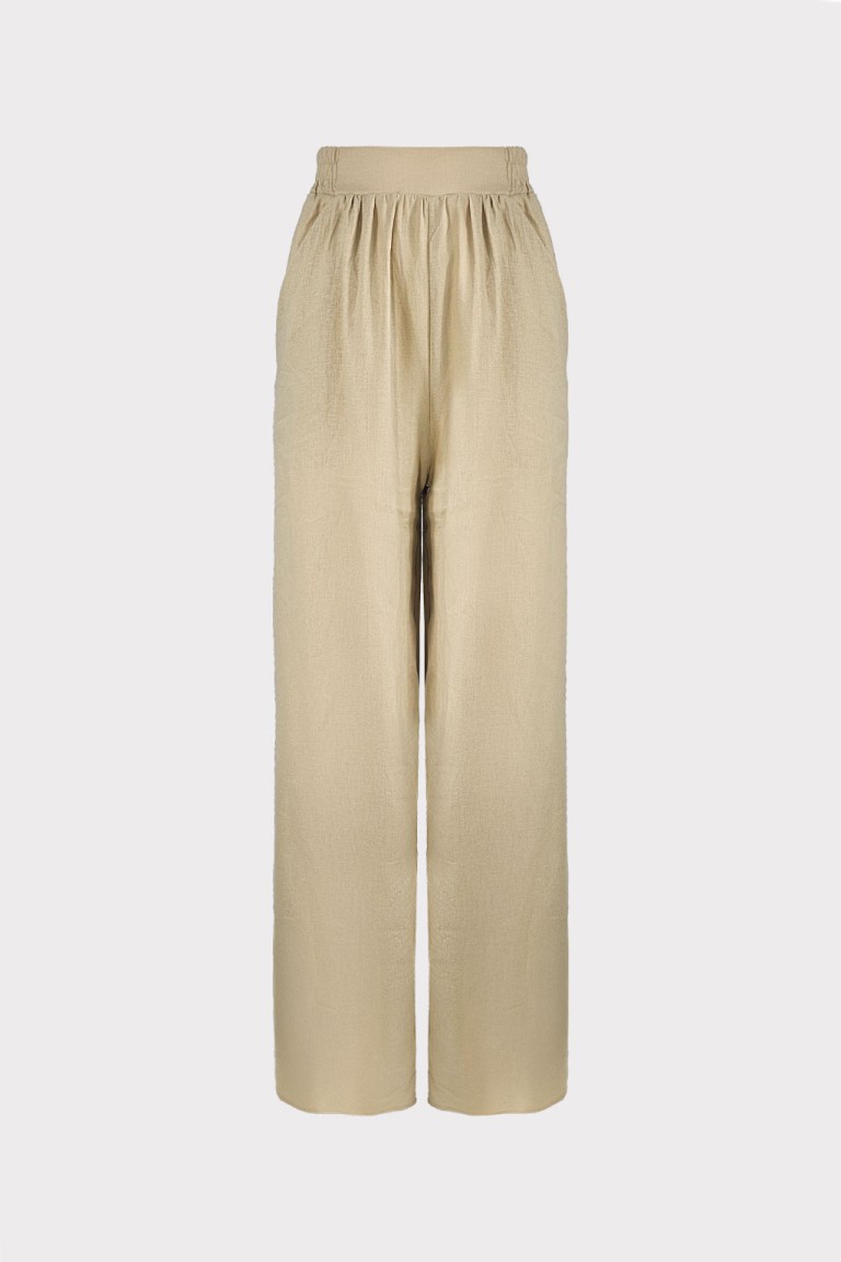 Pantalone wide leg misto lino