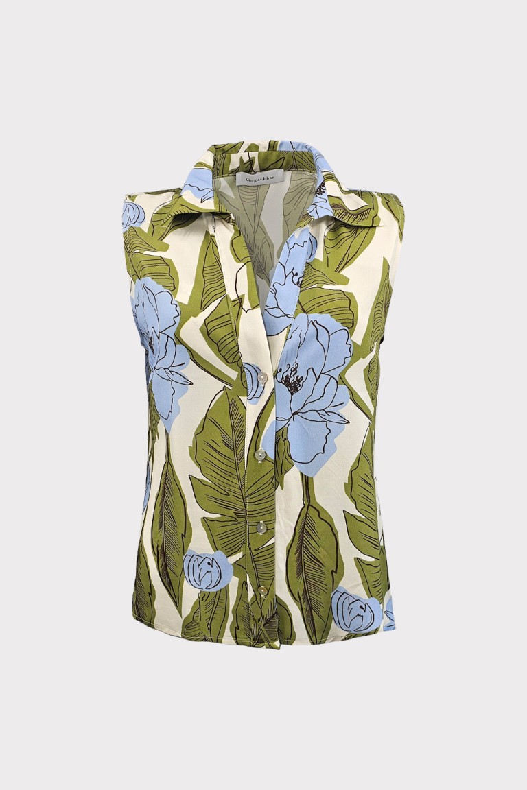 Camicia smanicata stampata