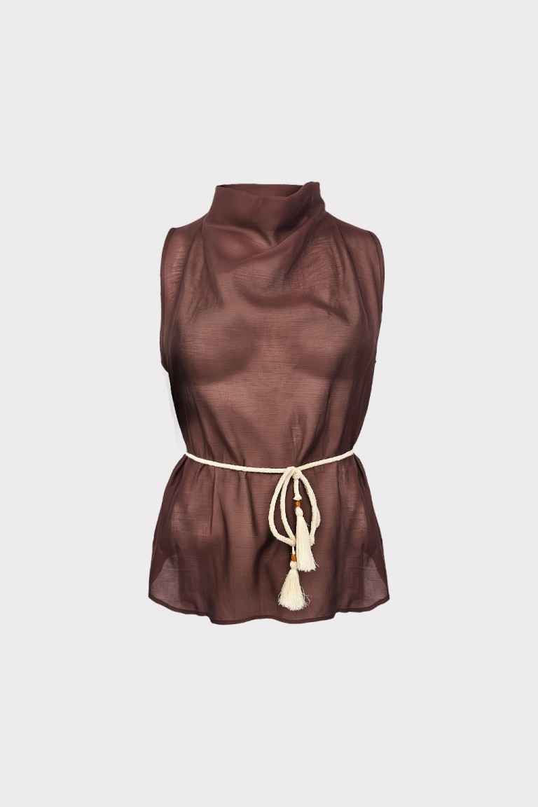 Top lyocell con cintura