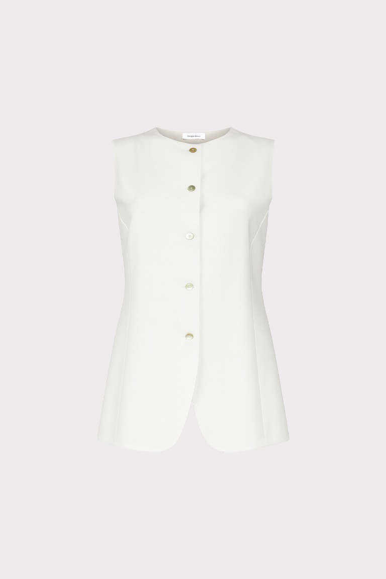 Gilet lungo in lino