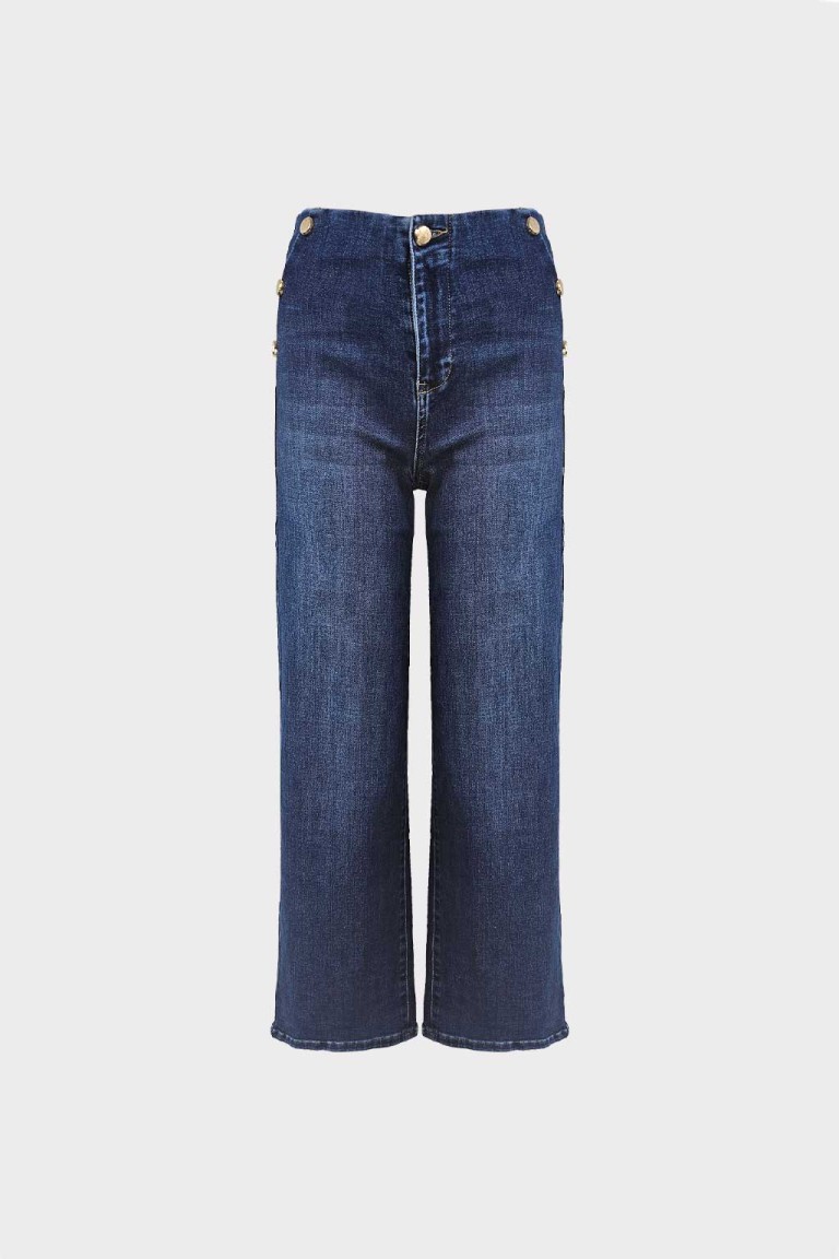 Jeans bottoni laterali