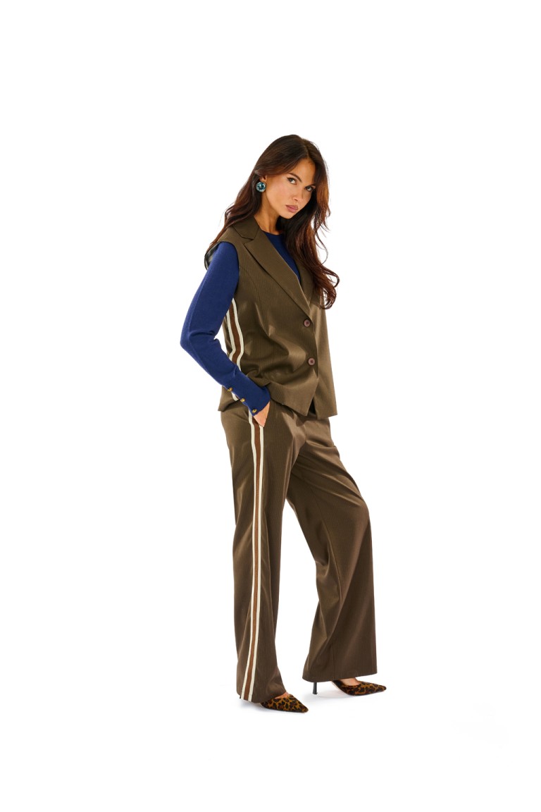 Gilet lungo gessato