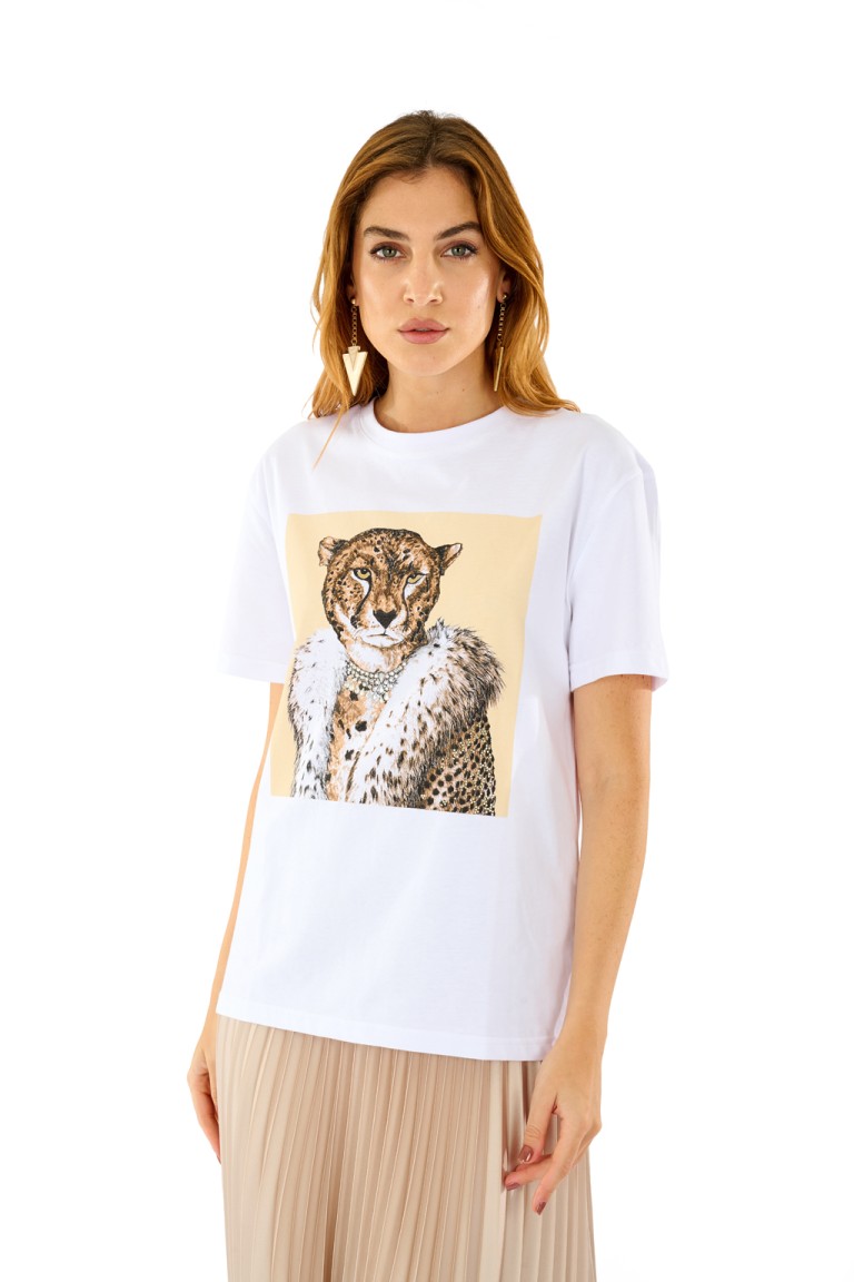 T shirt ghepardo glam
