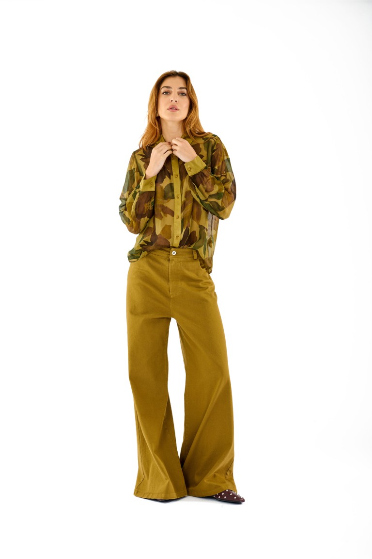 Camicia seta stampa floreale