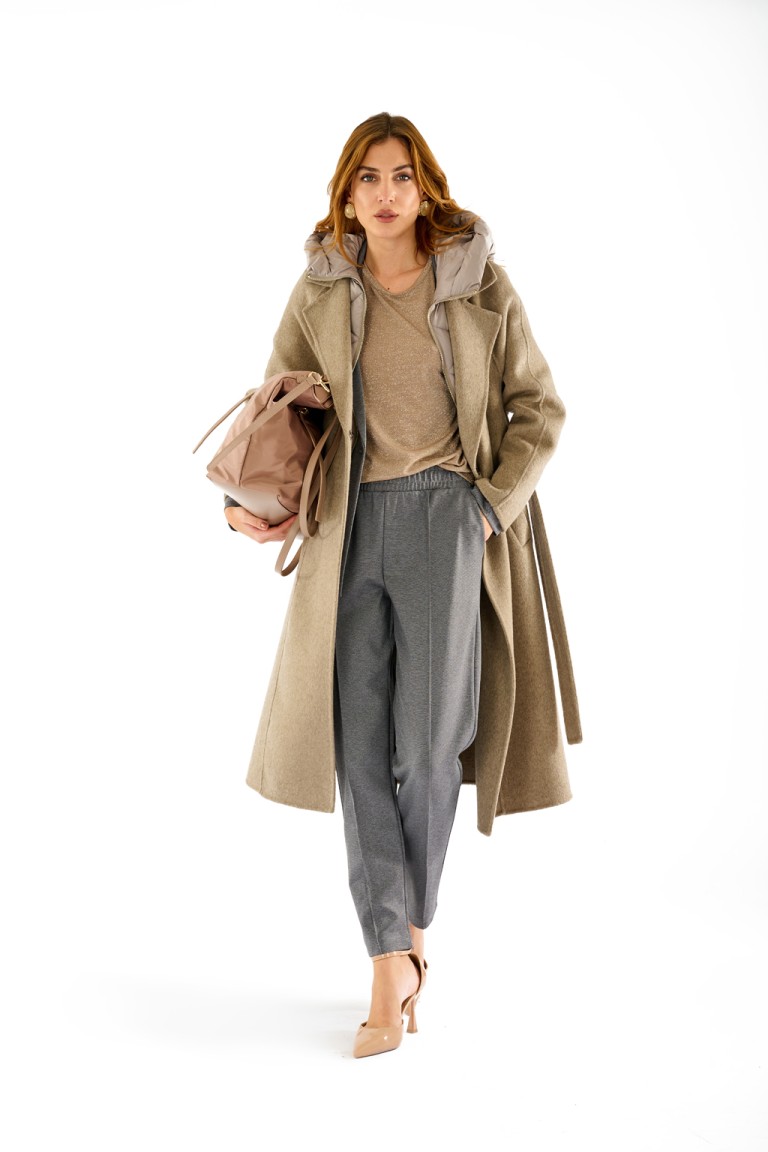 Cappotto lungo con pettorina