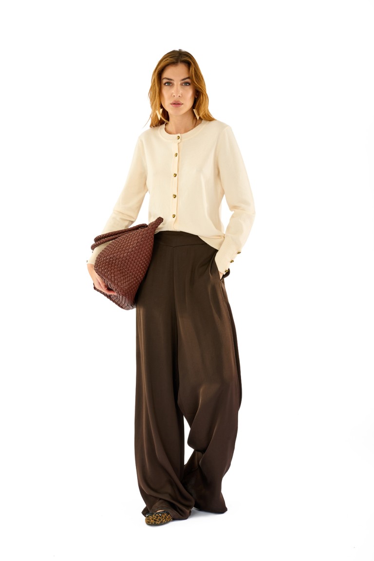 Cardigan bordi a costine