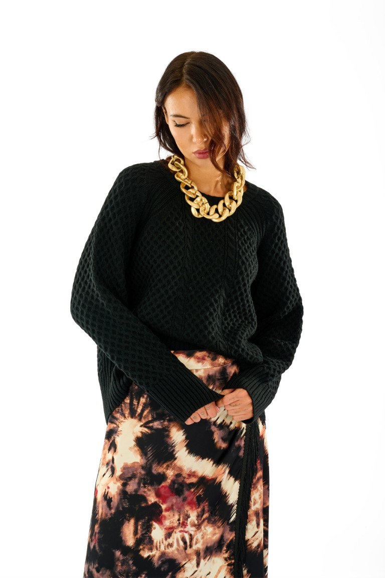 Maglione lavorazione trecce