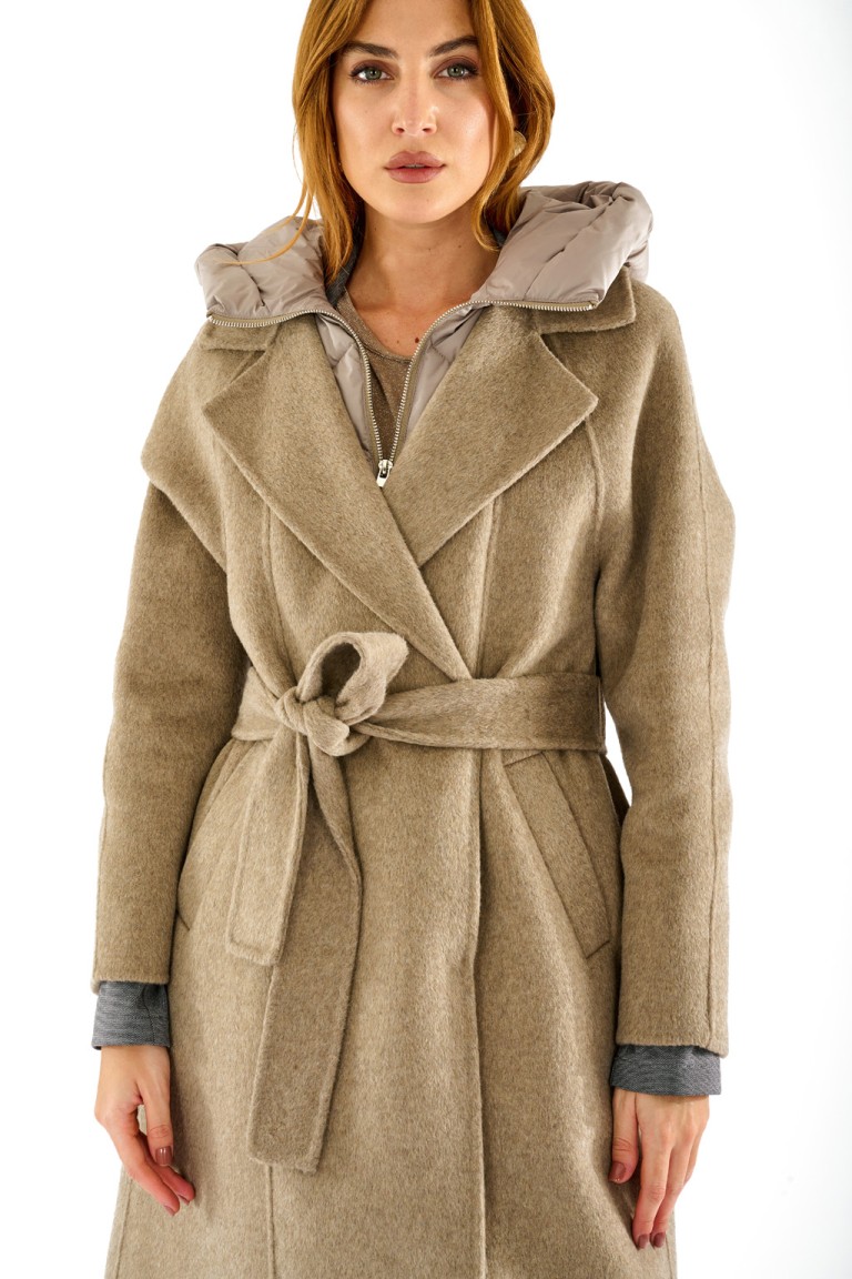 Cappotto lungo con pettorina