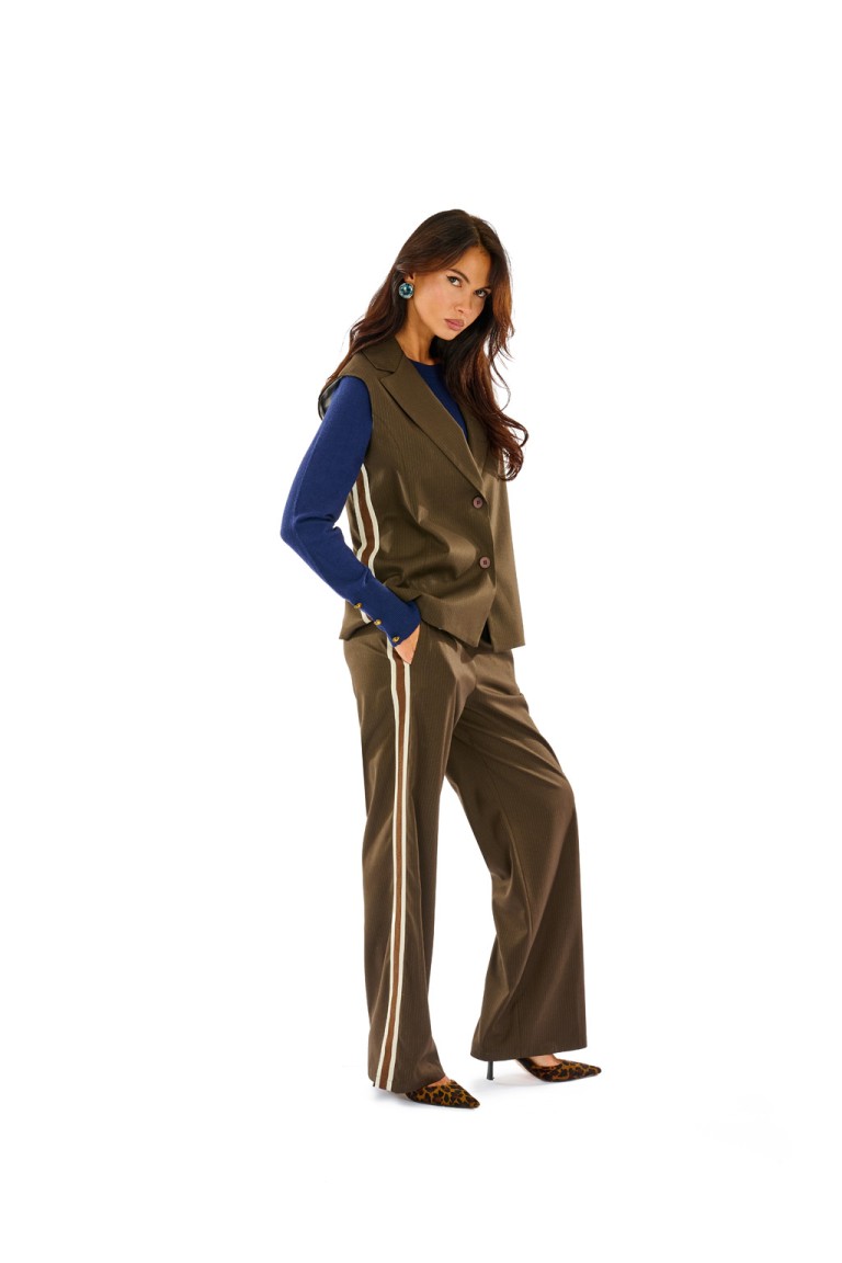 Gilet lungo gessato