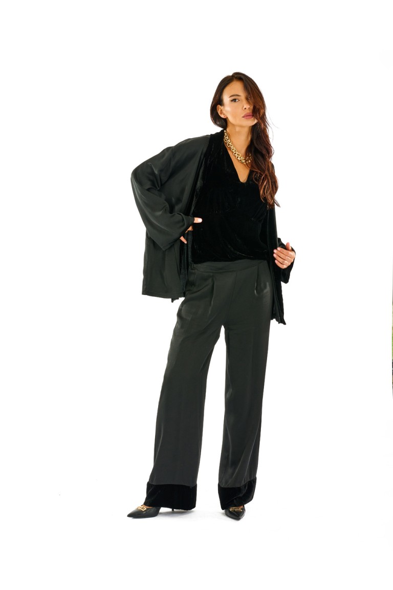 Pantalone con velluto al fondo