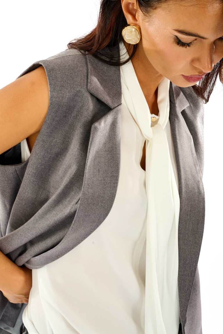 Gilet lungo con rever