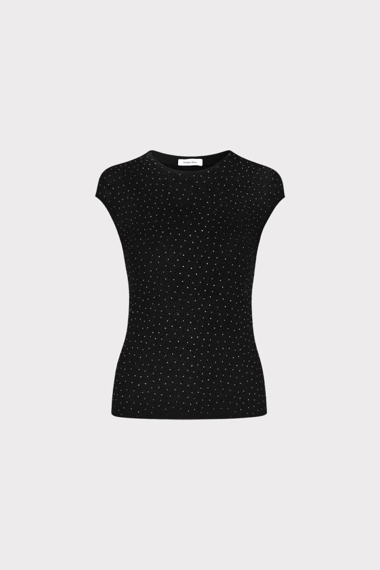 Top con micro borchie