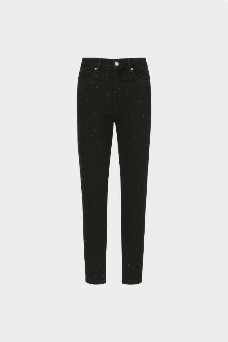 Jeans skinny con micro-strass