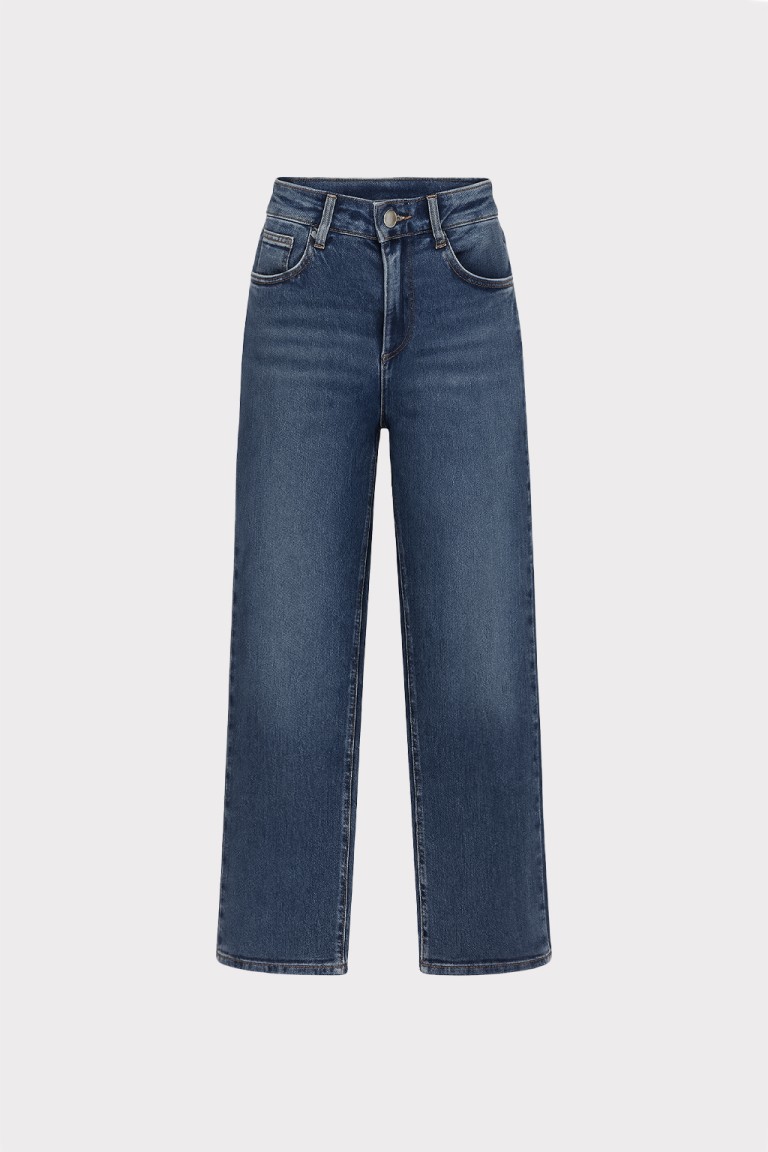 Jeans a gamba larga vita alta