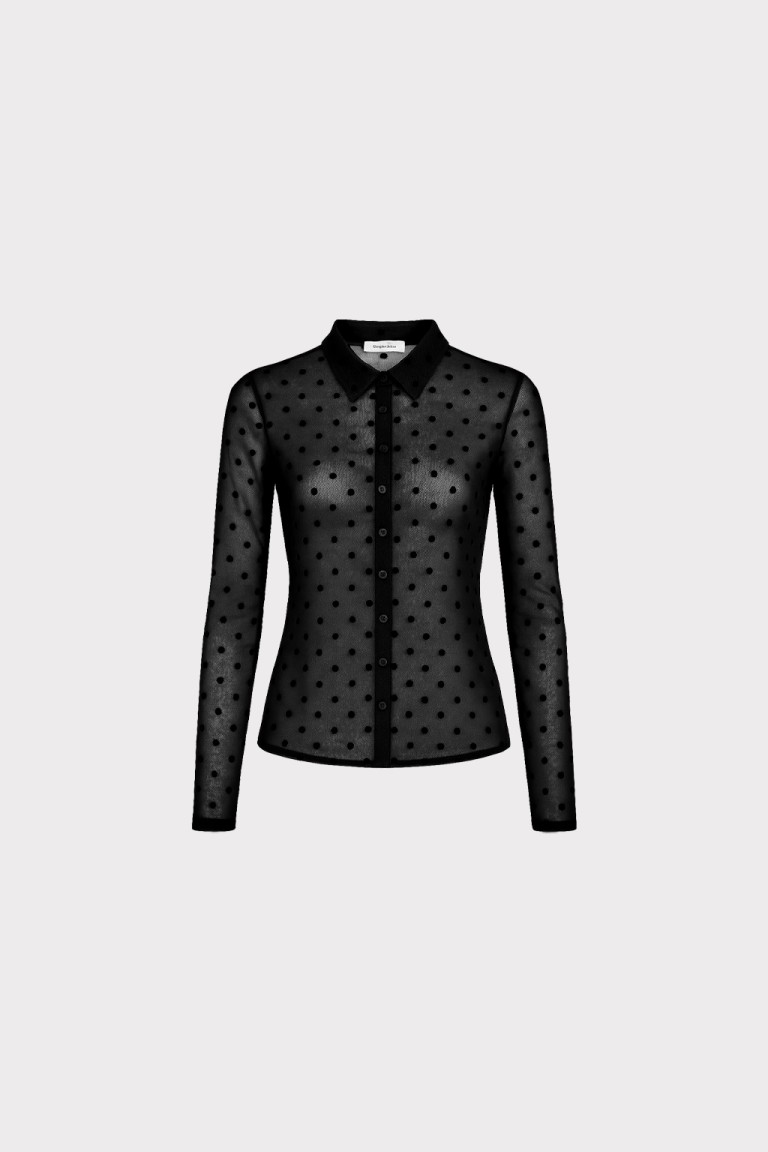 Camicia in tulle con pois