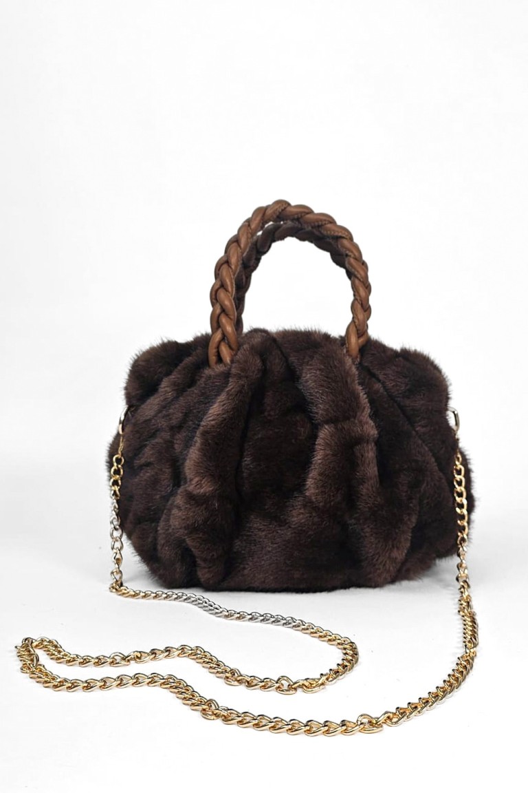 Borsa in eco-pelliccia con...