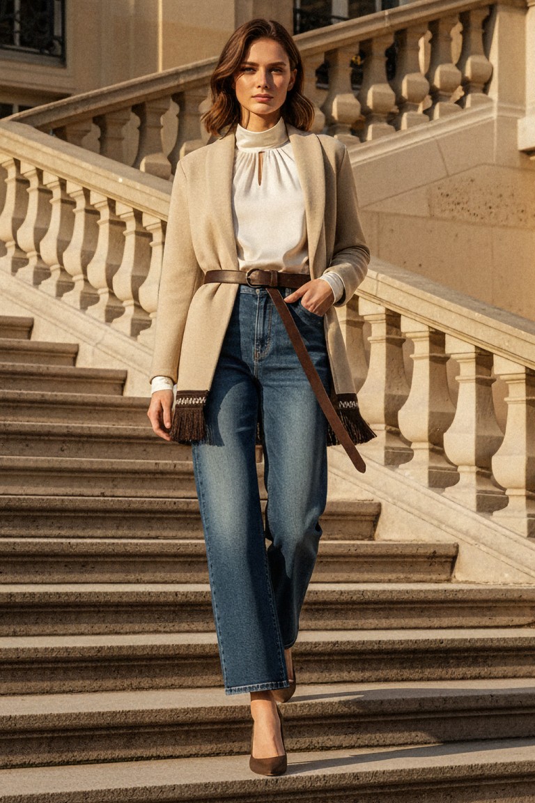 Cardigan con bordo jacquard